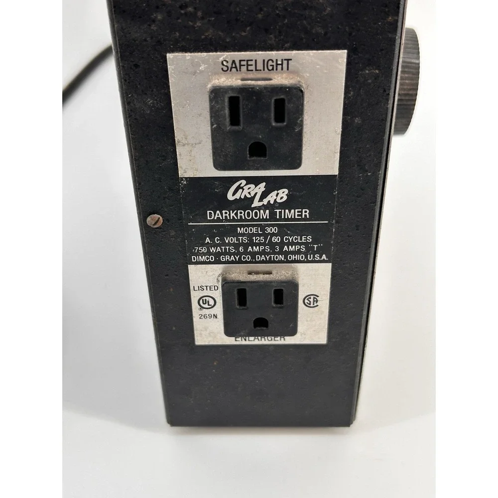 Vintage Gralab Mod#300 Dark Room Photography Timer Metal Black Analog